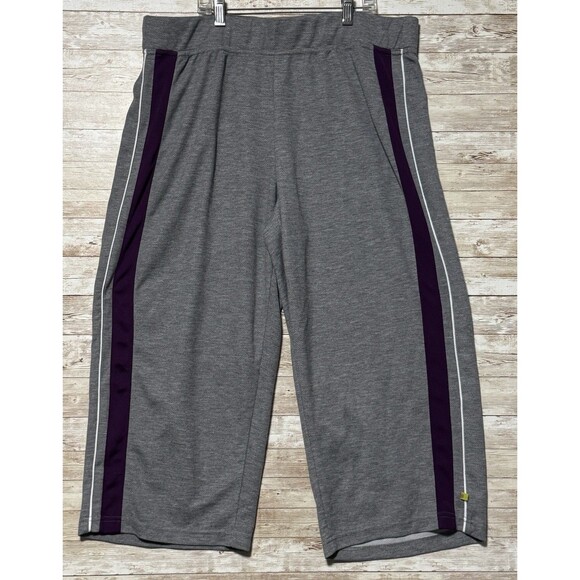 Made For Life Capri Womens XL Gray Purple Drawstring Pants - Picture 1 of 13
